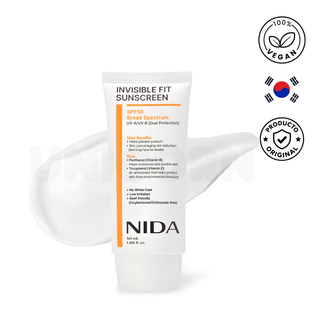 Nida Protector Solar Invisible Fit Sun Cream SPF50+ PA++++ Sin Efecto Blanco 50 ml