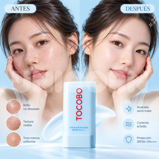 TOCOBO Protector Solar en Barra Cotton Soft Sun Stick SPF50+ Acabado Mate 19 g