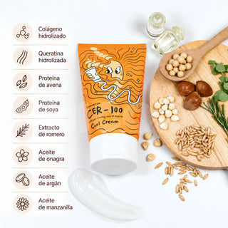 Elizavecca Crema para Rizos CER-100 Collagen Coating Hair A+ Muscle Curl Cream Anti-Frizz 120 ml