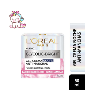 L'Oréal Paris Crema de Noche Glycolic Bright Antimanchas con Ácido Glicólico 50 ml