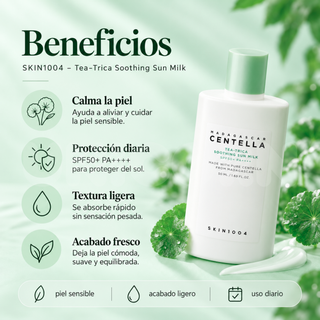 SKIN1004 Protector Solar Madagascar Centella Tea-Trica Soothing Sun Milk Calmante 50 ml