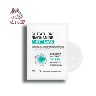 APLB Mascarilla en Tela Glutathione Niacinamide Sheet Mask Iluminadora 30 ml