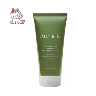 Arencia Limpiador Green Tea + LHA Deep Pore Rice Cake Cleanser Limpieza de Poros 150 g