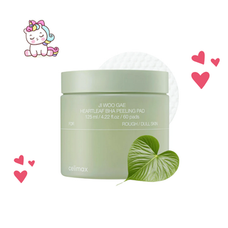 Celimax Pads Exfoliantes Jiwoogae Heartleaf BHA Peeling Pad con BHA 60 pads