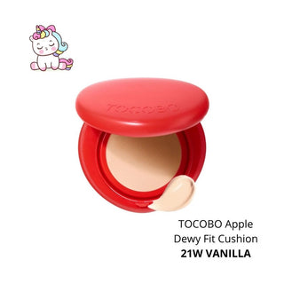 TOCOBO Base Cushion Apple Dewy Fit Cushion Tono 21W Vanilla Acabado Glow
