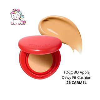 TOCOBO Base Cushion Apple Dewy Fit Cushion Tono 26 Caramel Acabado Glow 15 g