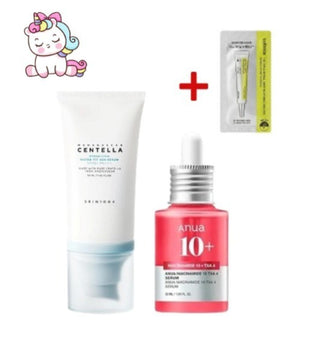 Kit Facial Protector Solar SKIN1004 Hyalu-Cica + Sérum Niacinamida Anua + Retinal de Regalo
